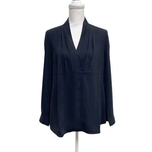 Soft Surroundings Akira Black Crossover V-Neck Blouse Womens Large L